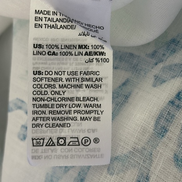 NWOT Women’s Chico’s 100% Linen Coral Print Sleeveless Button-Down Tunic 16/18 - Picture 11 of 11